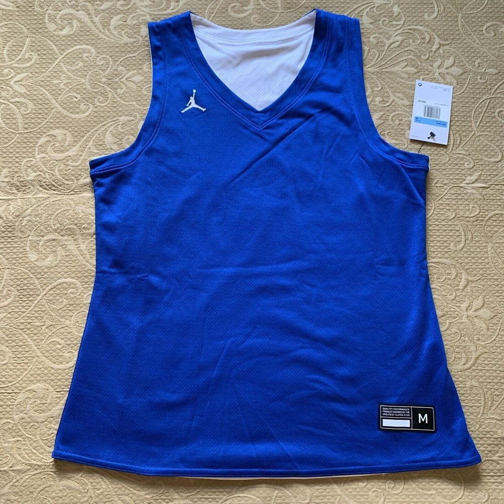 JORDAN WOMEN'S TEAM REVERSIBLE PRACTICE JERSEY BLUE / WHITE SIZE MEDIUM